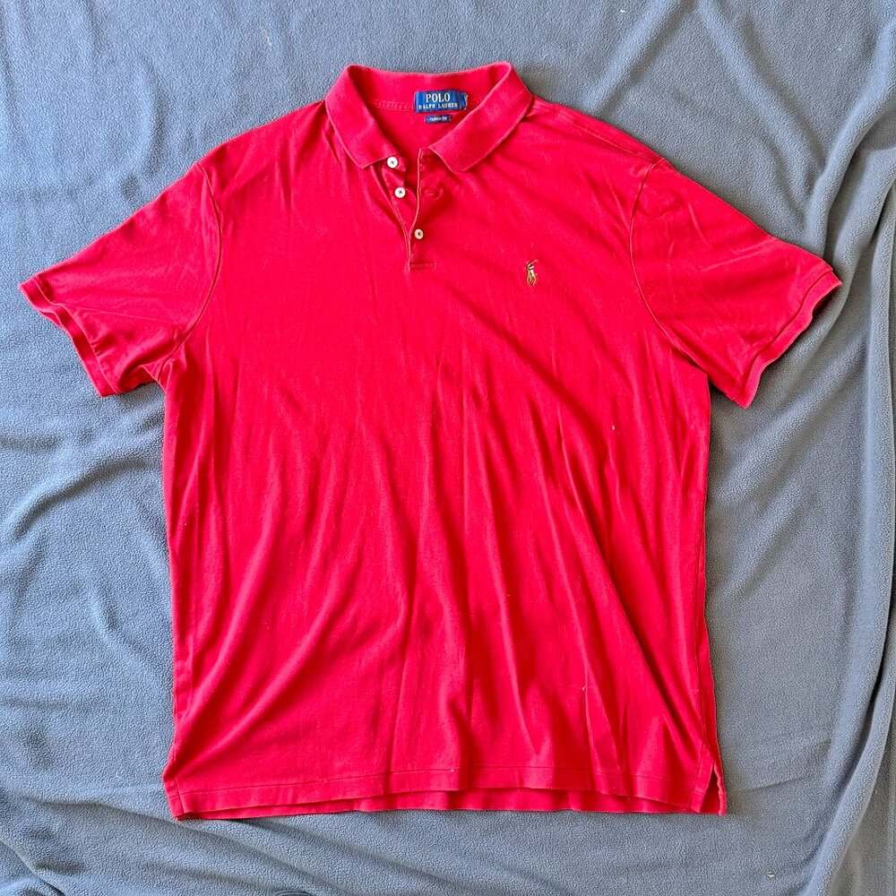Men's Large‎ Classic Fit Red Polo by Ralph Lauren